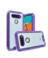 3in1 High Quality Transparent Snap On Hybrid Case CLEAR/PURPLE For LG K51 - £5.39 GBP