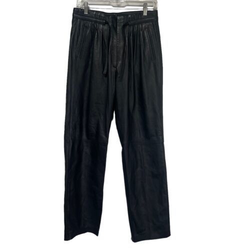 Primary image for Vintage echtes leder black leather pants EU Size 42 US Size 28