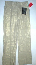 New NWT Womens Italy Designer Blumarine Linen Pants Metallic Gold Tall 28 X 36  - £579.45 GBP