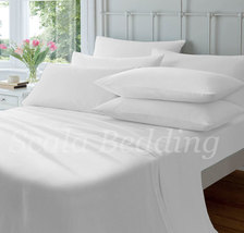 15 &quot; Pocket White Sheet Set Egyptian Cotton Bedding 600 TC choose Size - £58.83 GBP
