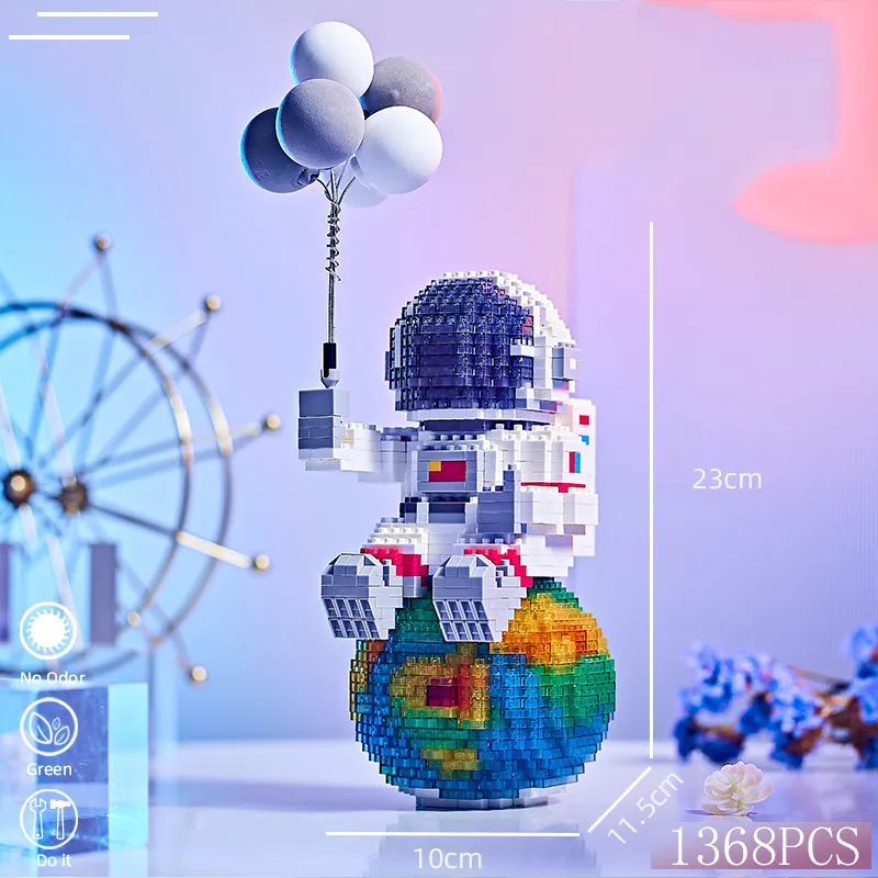 2022 New Astronaut Building Blocks with Light Mini Micro Space Moon Sate... - $20.00+