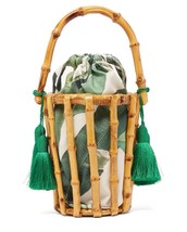 Woman Bags Designer Handmade Tel Woven Bag Bamboo Bag Stitching Clutch Bucket Ba - £149.19 GBP