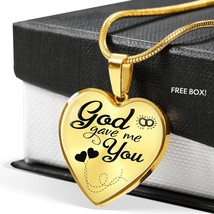 God Gave Me You Faith Necklace Stainless Steel or 18k Gold Heart Pendant 18-22&quot; - £30.33 GBP+