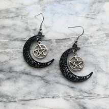 Crescent Moon Pentagram Earrings - £9.55 GBP