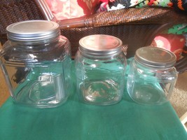 Great Set of 3 Glass CANISTER SET and 1 FREE Jar ..............FREE POST... - £19.45 GBP