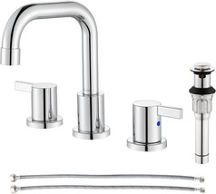 Parlos Two-Handle Widespread Bathroom Faucet With Metal Pop-Up Drain, 13... - £50.26 GBP