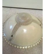 Vintage Small Pressed Glass Lamp Shade~Clear~Beige~Candle Wick 10 1/2&quot; x... - $565.45 MXN