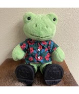 Build A Bear Exclusive Spring Green Frog 16&quot; Plush Stuffed Hawaiian Shir... - $23.10