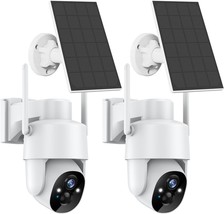 Solar Security Cameras Wireless Outdoor, Pan-Tilt 2K Outdoor Camera, Pack - £105.54 GBP