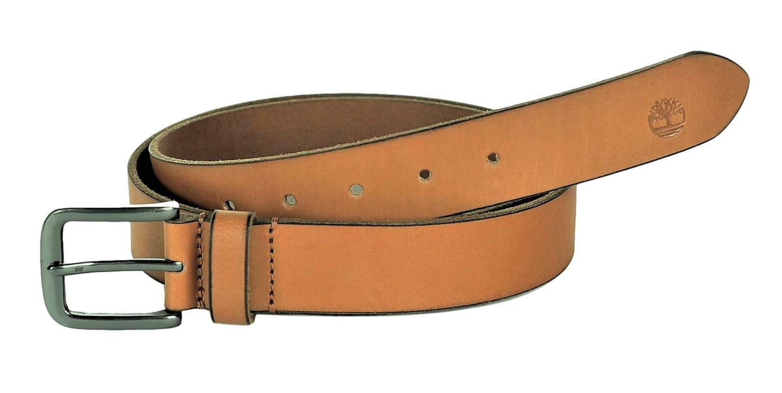 100% Timberland Men's 35 MM NEW Classic Jean Leather Belt Wheat 38 US Assembled! - £23.10 GBP