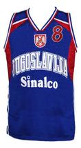 Stojakovic Jugoslavija Yugoslavia Basketball Jersey New Sewn Blue Any Size image 4