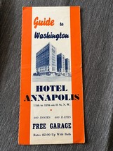 1930s Hotel Annapolis Guide to Washington DC brochure map coffee shop - £21.82 GBP