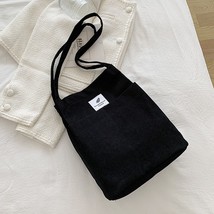 Bags for Women 2023 Corduroy Snap Button  Bag Large Capacity Reusable Shopping B - £47.88 GBP