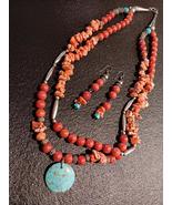 Wood Bead, Turquoise and Sterling Bead Set  - £50.19 GBP