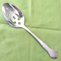 Stanley Roberts Rogers Co Stainless Majesty Pattern Pierced Serving Spoon - $9.89