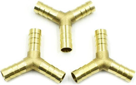 3/8&quot; Inch 3 Ways Y-Piece Brass Air Gas Hose Barb Connector Joiner Coupler Metal - £14.05 GBP