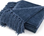 Soft, Cozy Chenille Throw Blanket With A Fringe Tassel For A Couch, Sofa... - $43.97