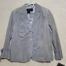 Jerry Lewis Classic Luxuries Womens jacket size P 1X NWT Genuine Leather Blue - £140.58 GBP