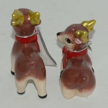 Ganz MX177530 Small Deer Painted Glass Salt Pepper Shakers Red Bow image 2