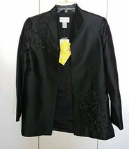 Victor Costa Occasion Ladies Black Silk Beaded JACKET-S-NWT-LIGHTWEIGHT-NICE - £17.92 GBP