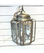 MCM Chandelier Glass and Bronze Antique 3 Light Fixture - $69.29