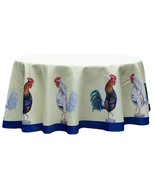 Betsy Drake Rooster 68 Inch Round Table Cloth - £70.39 GBP