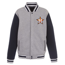 MLB Houston Astros Reversible Full Snap Fleece Jacket JH Design 2 Front Logos - £95.94 GBP