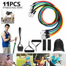 11Pcs Resistance Bands Set Workout Bands 100Lbs With Exercise Fitness Tube Bands - £31.23 GBP