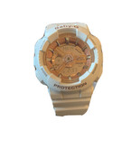 Casio Women&#39;s Watch Baby-G Rose Gold Dial White Resin Strap Chrono BA110... - $68.64