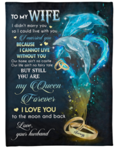 To My Wife Blanket Gift From Husband Fleece Sherpa Couple Dolphins Blanket Xmas - $35.79+