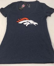 Nfl Nwt 2023 Denver Broncos Womens Raglan Low Cut Jersey V-Neck T-Shirt Medium - $28.26