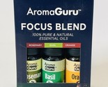 AromaGuru Focus Blend - Set of 3 - 100% Pure &amp; Natural Essential Oils - $15.74