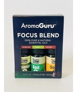 AromaGuru Focus Blend - Set of 3 - 100% Pure &amp; Natural Essential Oils - £12.61 GBP