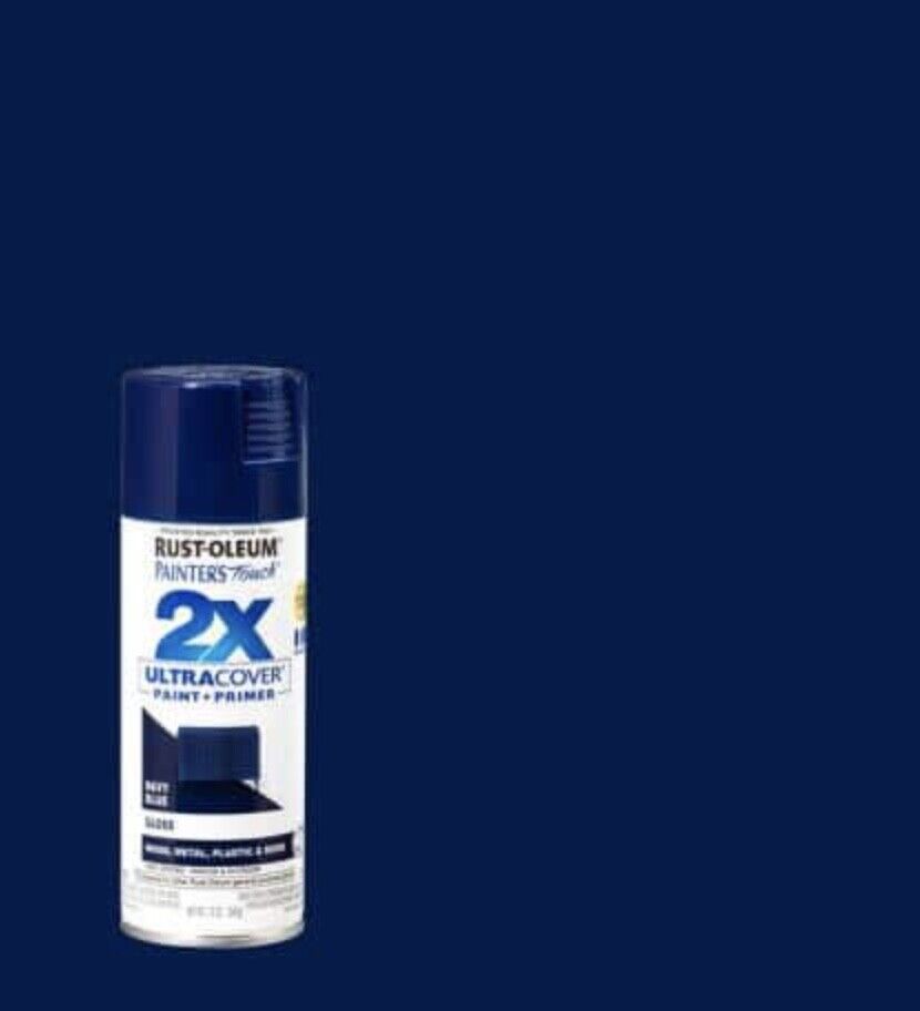 Rust-Oleum Painter&#39;s Touch 2X Ultra Cover Gloss Spray Paint, Navy Blue, ... - $11.95