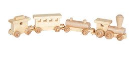 2 Foot Toy Train - Engine Passenger Oil Tank Cars &amp; Caboose Amish Wood Toys Usa - £85.40 GBP