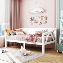 White Twin Daybed Frame with Trundle - Modern &amp; Stylish Guest Bed - $236.99