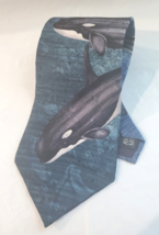 Vintage Endangered Species Orca Killer Whale Ocean Tie Made in USA 100% ... - $15.16
