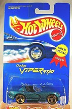 1991 Hot Wheels Blue Card #210 DODGE VIPER RT/10 Green Variant w/Gold 3 Sp Varia - £8.06 GBP