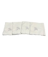 Martini Glass Formal Set Of 4 Embroidered Cream Olive Square Napkins 13”... - £20.77 GBP