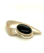 Vintage Sterling Signed VHC Modern Southwest Cabochon Black Onyx Brooch ... - $2,069.84 MXN