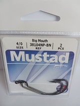 Mustad 38104NP-BN, Size 4/0, Big-Mouth Hooks, 2 Pieces - $53.30 MXN