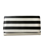 Kut From the Kloth Black &amp; White Stripe Wallet Oblong Vinyl Tri-Fold - €12,62 EUR