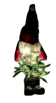 Lighted Santa Gnome Tree Door Greeter LARGE White Clear Lights Christmas... - $23.71