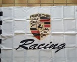 Porsche Flag Black White Racing 3X5 Ft Polyester Banner USA - £12.57 GBP