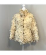 Vintage Mongolian Curly Lamb Sheep Fur Coat Holzman Furs Boho Womens Medium - $332.49