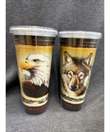 Two American Expedition 24 Oz- Eagle &amp; Wolf Collage Lidded Tumblers - $11.88