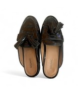 Vionic Shoes Sz 7 Black Patent Leather Reagan Comfort Tassel Mules Slides - $410.77 MXN