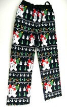 Christmas Frosty the Snowman Black Sweatpant Lounge Bottoms  Womens Size... - £16.66 GBP