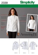 Simplicity Sewing Pattern 2339 Misses' and Miss Petite Shirts, H5 (6-8-10-12-14) - $9.99