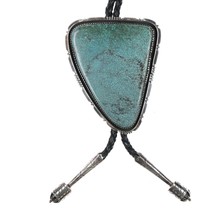 Huge Tom Willeto Navajo sterling turquoise bolo tie - $876.15